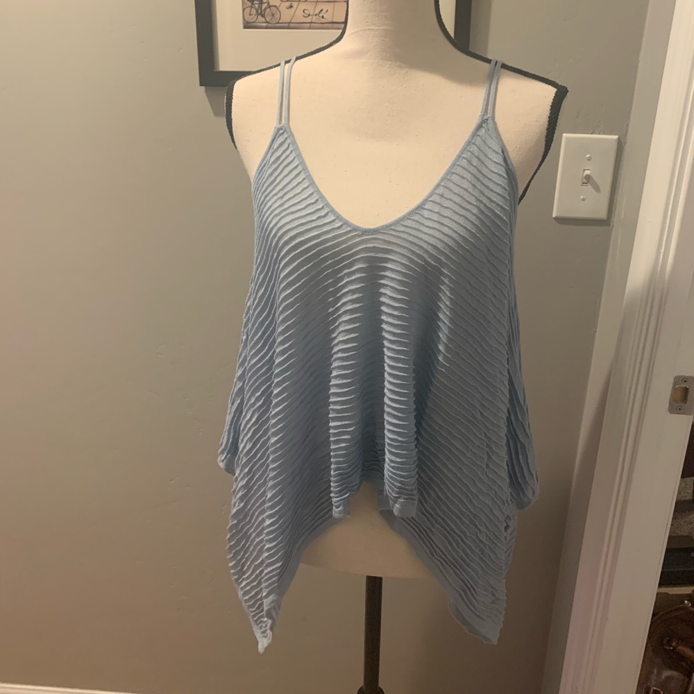Blue flowy top